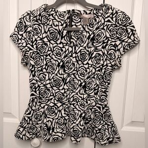 Forever 21 Rose Pattern Peplum Top